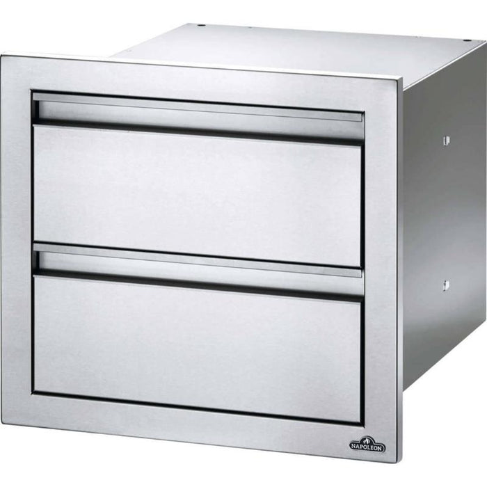 Napoleon 18 x 16 inch Double Drawer Stainless Steell