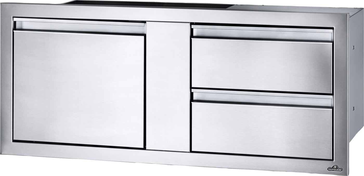 Napoleon 42 x 16 inch Single Door & Double Drawer Combo Stainless Steel