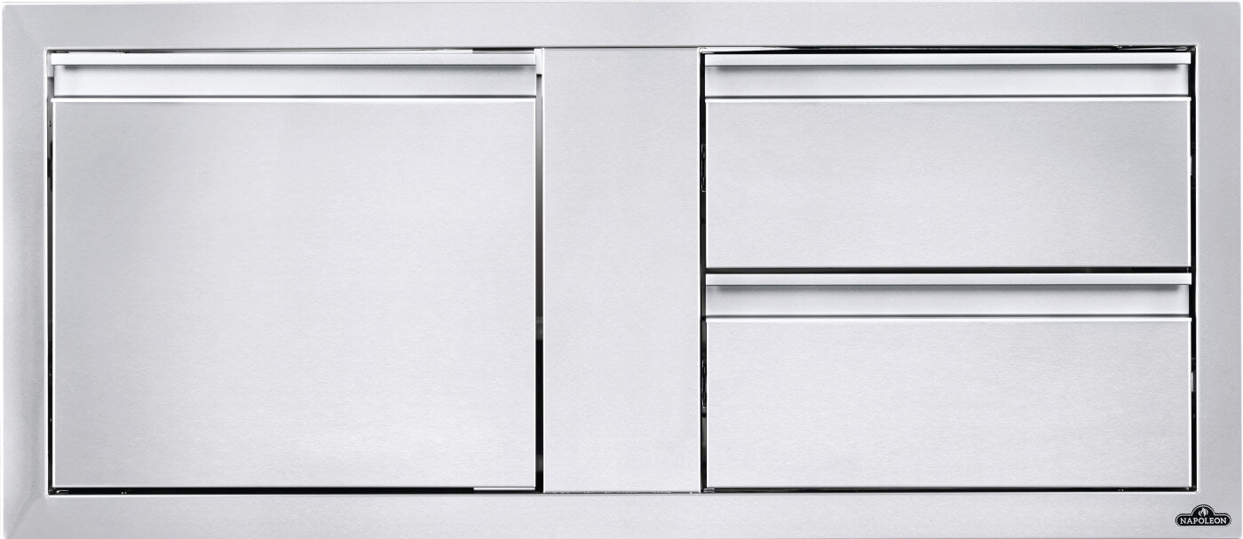 Napoleon 42 x 16 inch Single Door & Double Drawer Combo Stainless Steel