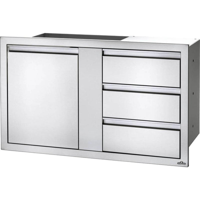 Napoleon 42 x 24 inch Large Single Door & Triple Drawer Stainless Steel