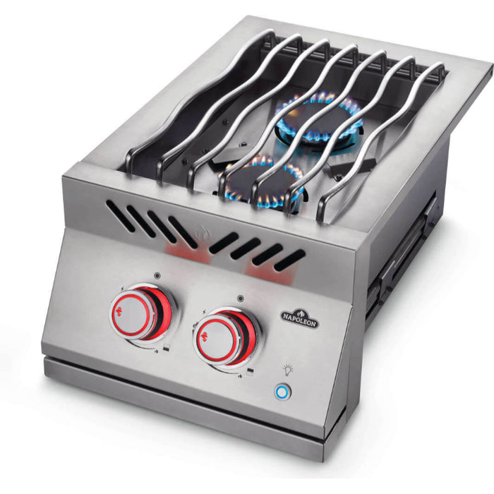 Napoleon Natural Gas Built-in 700 Series Inline Dual Range Top Burner with Stainless Steel Cover