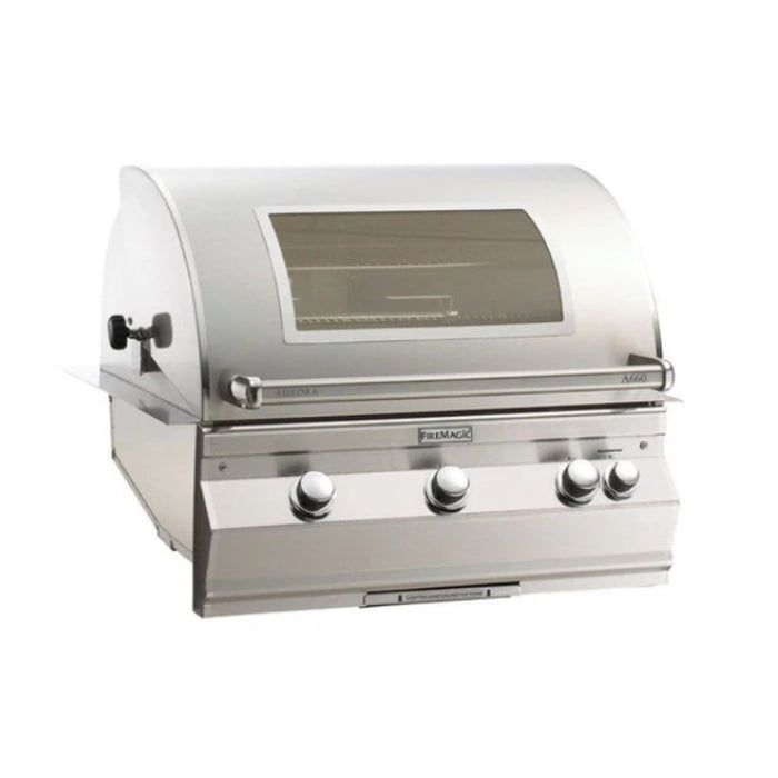 Fire Magic Aurora A660i Built-In Propane 30" Grill with Magic Window, Backburner and Rotisserie Kit