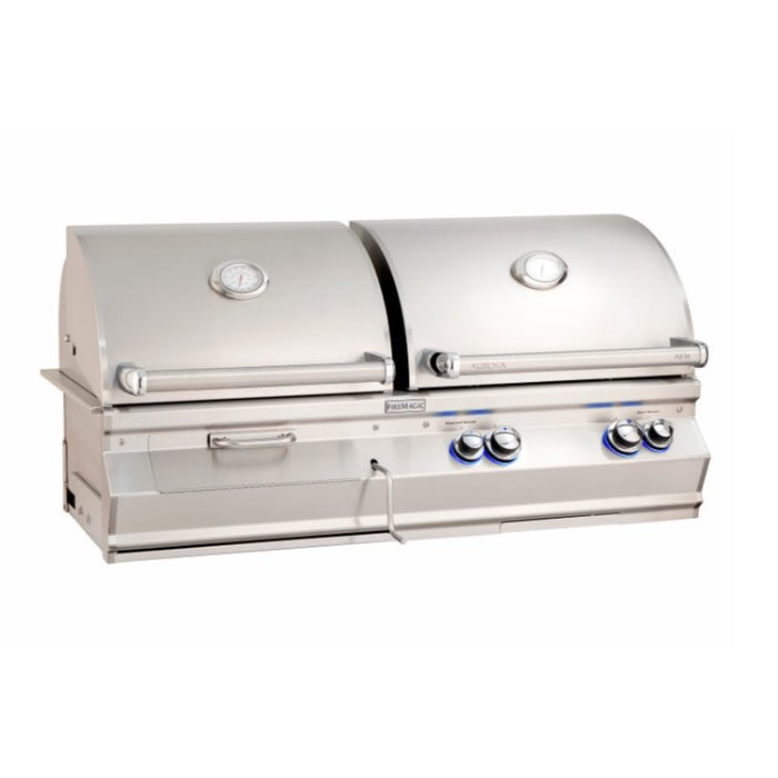 Fire Magic Aurora Propane & Charcoal Combo Built-In Grill with Analog Thermometers