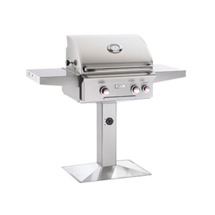 American Outdoor Grill T-Series 24-Inch 2-Burner Gas Grill Patio Post and Base with Backburner & Rotisserie