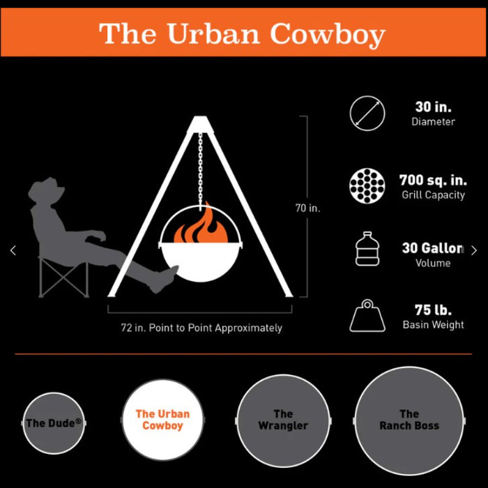 Cowboy Cauldron "The Urban Cowboy" Smokeless Fire Pit