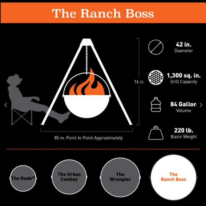 Cowboy Cauldron "The Ranch Boss" Smokeless Fire Pit