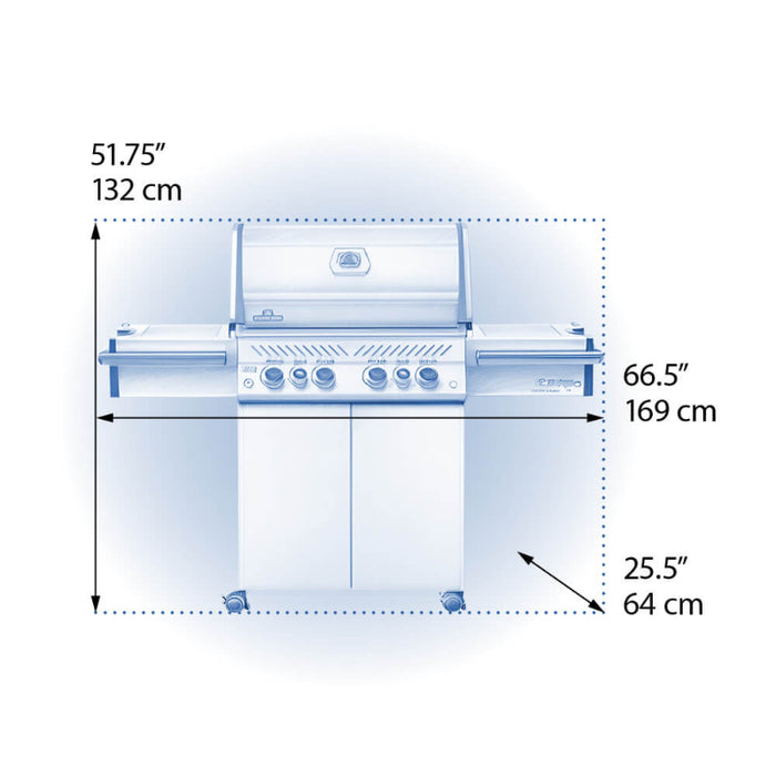 Napoleon Prestige PRO 500 RSIB Propane Grill with Infrared Rear and Side Burners Stainless Steel