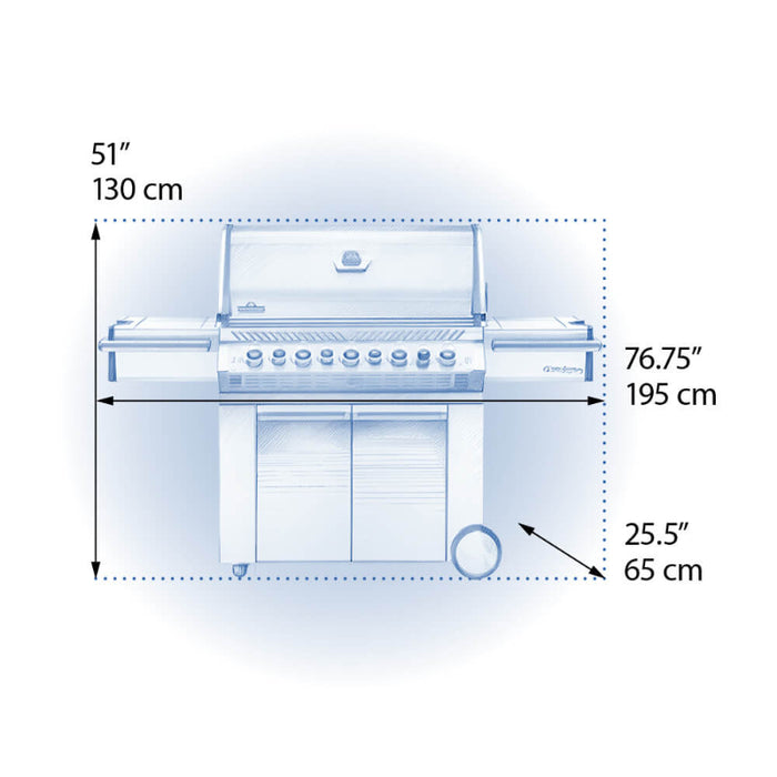 Napoleon Prestige PRO 665 Propane BBQ with Infrared Side and Rear Burners Stainless Steel