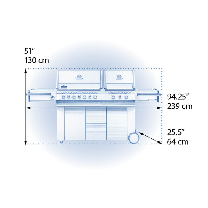 Napoleon Prestige PRO 825 RSBI Natural Gas with Power Side Burner, Infrared Rear & Bottom Burners Stainless Steel